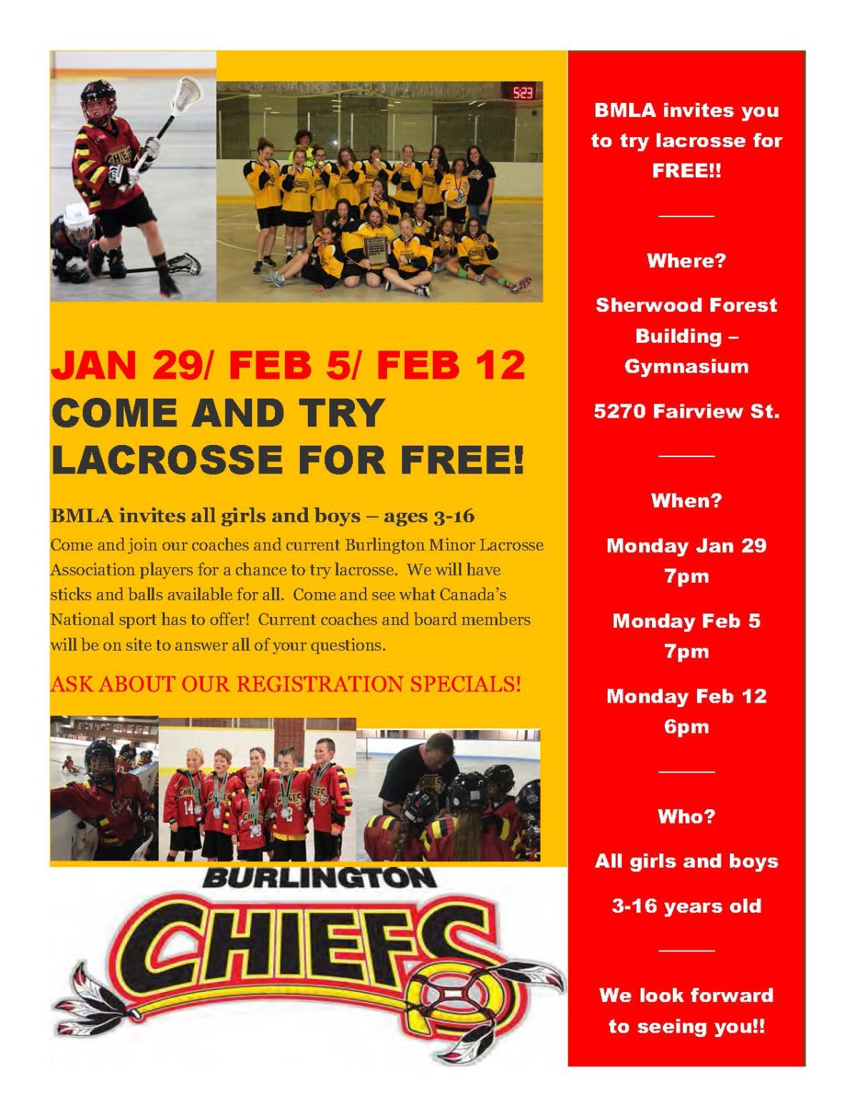 News &gt; TRY LACROSSE FOR FREE (Burlington City Rep Hockey Club)